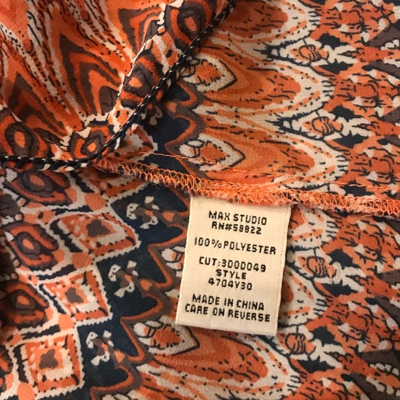 MAX STUDIO Women’s “Boho” Peasant Top Blouse Size Medium - Picture 5 of 8